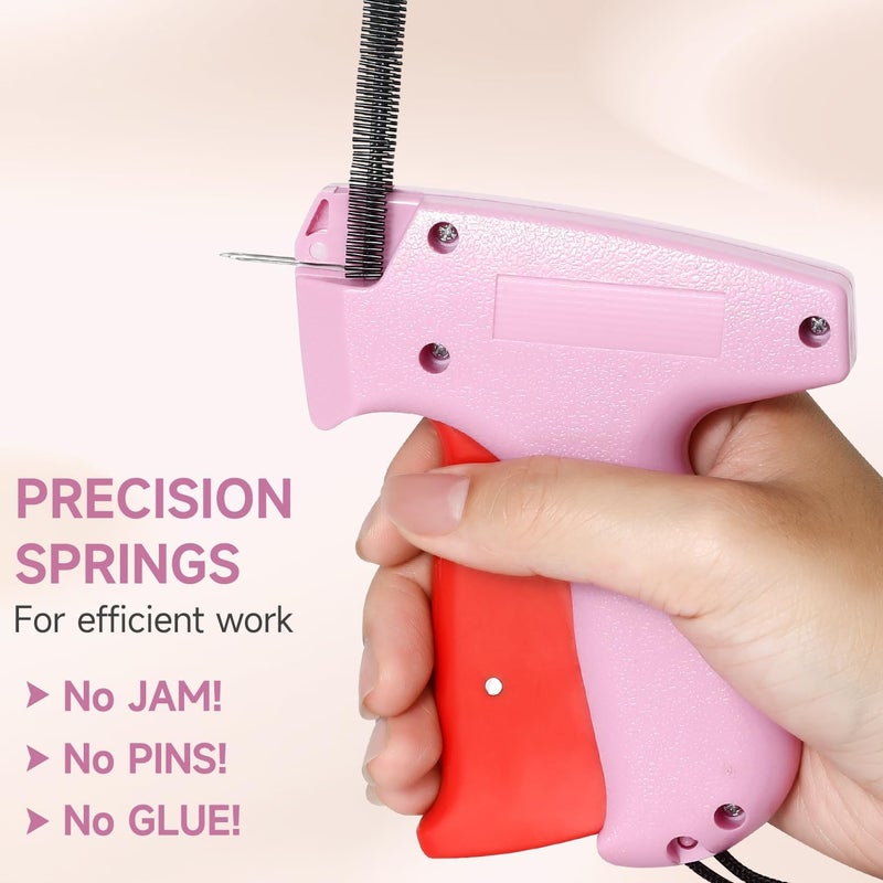 ANTAND Stitch Gun for Clothes, Tagging Gun for Clothing, Handheld Quick Sticky Sewing Micro Tag Gun Fixer Hemming Pants Tool Instantly, Includes 6 Needles and 1000 Fasteners (Peach) - Image 3